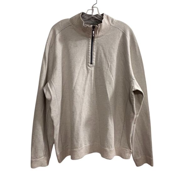 Tommy Bahama Men's XXL Cream Beige 1/4 Zip Pullover Sweater Long Sleeve - Picture 1 of 16